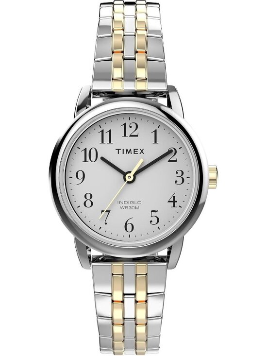 Women\'s Silver Gold Analog Quartz Solid Easy Reader Classic Bracelet Wrist Watch